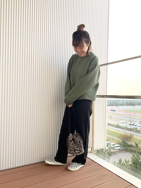 「ニコアンド」｜「アイテム（スリッポン）」を使った、miomioさん（レディース・158cm）の冬コーディネート