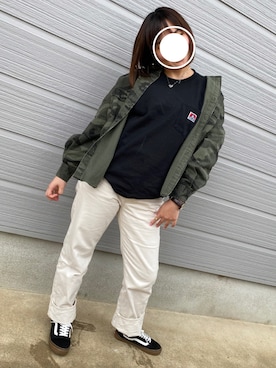「迷彩ジャケット」｜ひまわり꒡̈⃝さん（レディース・161cm）の春コーディネート