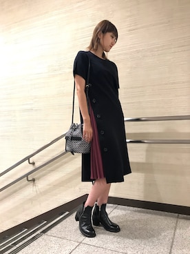「Yasutoshi Ezumi（ヤストシエズミ）のアイテム（ワンピース/ドレス）」を使った、mnmさん（レディース・157cm）の夏コーディネート