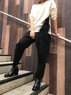 「Yasutoshi Ezumi（ヤストシエズミ）のアイテム（パンツ）」を使った、mnmさん（レディース・157cm）の夏コーディネート