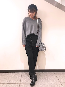 「Yasutoshi Ezumi（ヤストシエズミ）のアイテム（パンツ）」を使った、mnmさん（レディース・157cm）の夏コーディネート