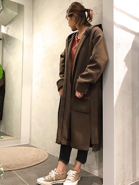 「B2nd」｜「アイテム（その他アウター）」を使った、mnmさん（レディース・157cm）の秋コーディネート