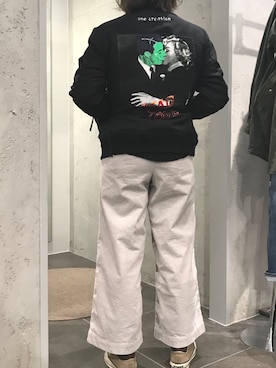 「B2nd」｜「アイテム（ブルゾン）」を使った、mnmさん（レディース・157cm）の冬コーディネート