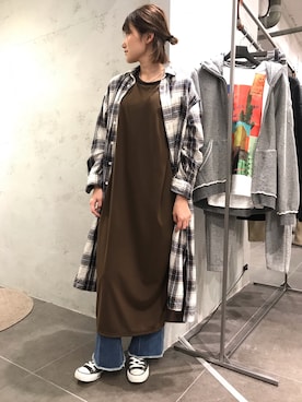 「B2nd」｜「アイテム（シャツワンピース）」を使った、mnmさん（レディース・157cm）の春コーディネート