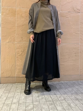 「秋のカフェオレコーデ」｜mnmさん（レディース・157cm）の秋コーディネート