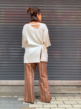 「Uncut Bound（アンカットバウンド）のアイテム」を使った、mnmさん（レディース・157cm）の夏コーディネート