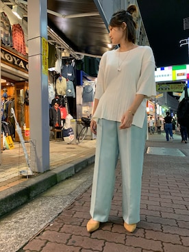 「Uncut Bound（アンカットバウンド）のアイテム」を使った、mnmさん（レディース・157cm）の秋コーディネート