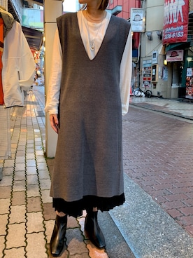 「Uncut Bound（アンカットバウンド）のアイテム」を使った、mnmさん（レディース・157cm）の秋コーディネート