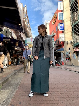 「DOMA（ドマ）のアイテム（ジャケット/アウター）」を使った、mnmさん（レディース・157cm）の秋コーディネート