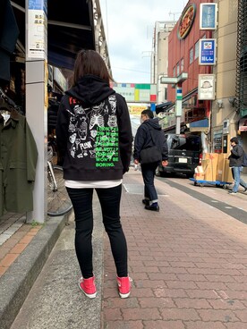 「ONE MADE（ワンメイド）のアイテム」を使った、mnmさん（レディース・157cm）の冬コーディネート