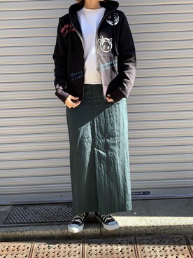 「ONE MADE（ワンメイド）のアイテム」を使った、mnmさん（レディース・157cm）の冬コーディネート