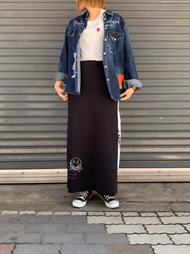 「ONE MADE（ワンメイド）のアイテム」を使った、mnmさん（レディース・157cm）の春コーディネート