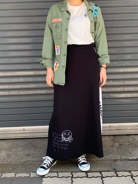 「ONE MADE（ワンメイド）のアイテム」を使った、mnmさん（レディース・157cm）の春コーディネート