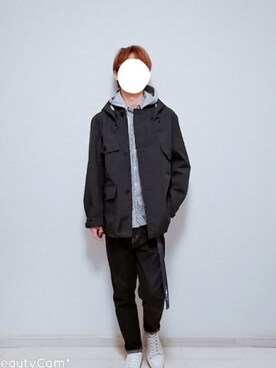 「レイヤードstyle」｜「アイテム（マウンテンパーカー）」を使った、tomoさん（メンズ・174cm）の冬コーディネート