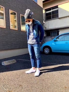 「G-STAR RAW（ジースターロゥ）のアイテム（デニムジャケット）」を使った、yaさん（メンズ・173cm）の冬コーディネート