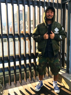 「アイテム（ブルゾン）」を使った、Yoshi Yamaさん（メンズ・174cm・30代）の夏コーディネート