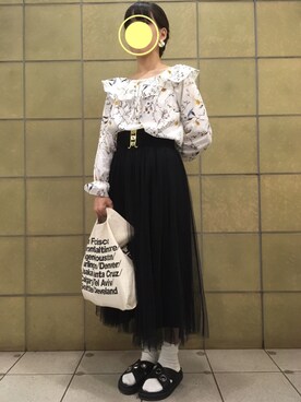 「サンダルに靴下」｜「アイテム（その他トップス）」を使った、&さん（レディース・154cm）の夏コーディネート