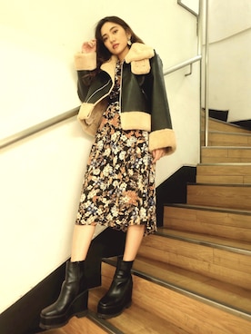 佐々木彩乃さん（レディース・161cm）の秋コーディネート