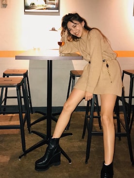 佐々木彩乃さん（レディース・161cm）の秋コーディネート