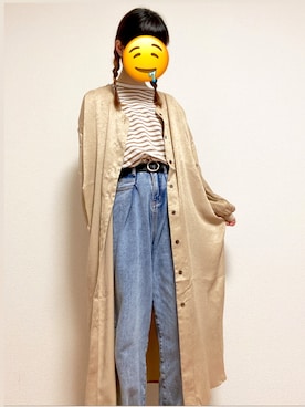 「classicalelf（クラシカルエルフ）のアイテム（シャツワンピース）」を使った、きらさん（レディース・163cm）の春コーディネート