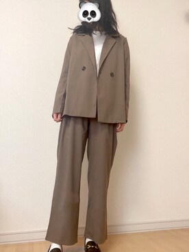 「JUNOAH」｜「アイテム（セットアップ）」を使った、きらさん（レディース・163cm）の春コーディネート