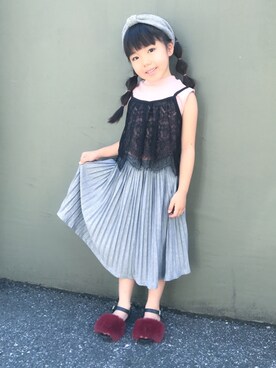 「アイテム（キャミソール）」を使った、mewnonさん（キッズ・110cm）の秋コーディネート