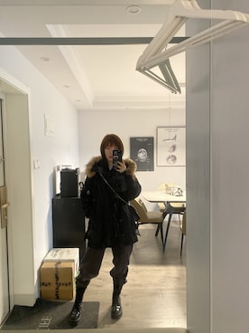 「Mo&Co.（モーアンドコー）のアイテム（ジャケット/アウター）」を使った、littlemiyaさん（レディース・160cm）の冬コーディネート