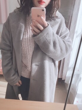 「one after another NICE CLAUP（ワンアフターアナザーナイスクラップ）のアイテム（チェスターコート）」を使った、yukinoさん（レディース・150cm）の冬コーディネート