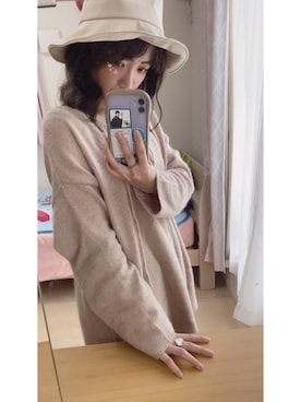 「one after another NICE CLAUP（ワンアフターアナザーナイスクラップ）のアイテム（帽子）」を使った、yukinoさん（レディース・150cm）の秋コーディネート