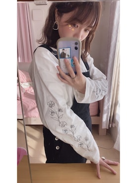 「one after another NICE CLAUP（ワンアフターアナザーナイスクラップ）のアイテム（オールインワン・サロペット）」を使った、yukinoさん（レディース・149cm）の秋コーディネート