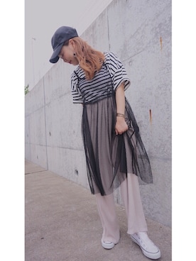「Factor=（ファクターイコール）のアイテム（帽子）」を使った、kumiosadaさん（レディース・155cm）の夏コーディネート