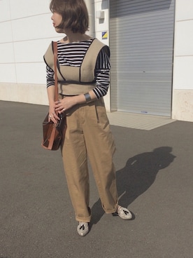 「Factor=（ファクターイコール）のアイテム（トップス）」を使った、kumiosadaさん（レディース・155cm）の春コーディネート
