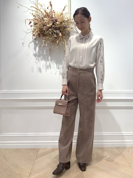 「JILL STUART（ジルスチュアート）のアイテム（パンツ）」を使った、asahiさん（レディース・165cm）の秋コーディネート