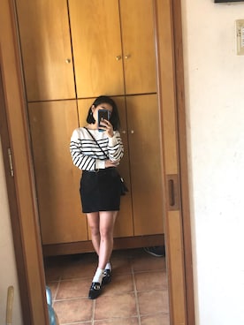 「FOREVER 21（フォーエバー トゥエンティーワン）のアイテム（スカート、ブラック系）」を使った、I’m miniさん（レディース・150cm）の冬コーディネート