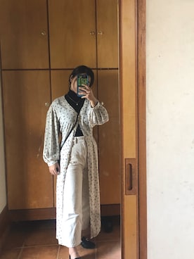 「GU（ジーユー）のアイテム（パンツ、ベージュ系）」を使った、I’m miniさん（レディース・150cm）の冬コーディネート