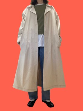 「Libra Cue（リブラ キュー）のアイテム（チェスターコート）」を使った、ちぇるこさん（レディース・164cm）の冬コーディネート