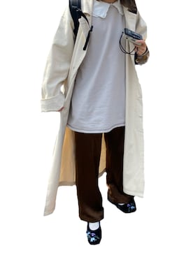 「Libra Cue（リブラ キュー）のアイテム（チェスターコート）」を使った、ちぇるこさん（レディース・164cm）の春コーディネート