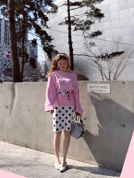 「I（アイ）のアイテム」を使った、momoさん（レディース・166cm）の春コーディネート