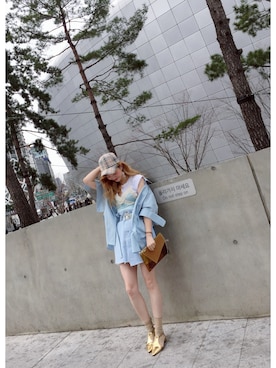 「I（アイ）のアイテム」を使った、momoさん（レディース・166cm）の春コーディネート