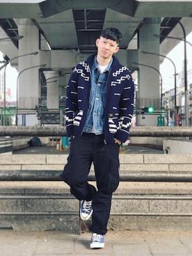「wtaps」｜「アイテム（その他アウター）」を使った、Goofyさん（メンズ・183cm）の春コーディネート