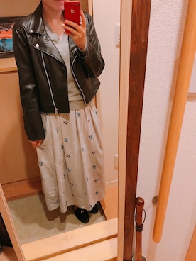 「niko and...（ニコアンド）のアイテム（ライダースジャケット）」を使った、さとうさん（レディース・161cm）の春コーディネート