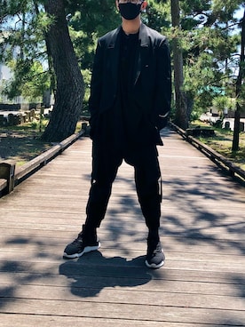 「Yohji Yamamoto POUR HOMME（ヨウジヤマモトプールオム）のアイテム（その他アウター）」を使った、MugiWolfさん（メンズ・175cm）の春コーディネート