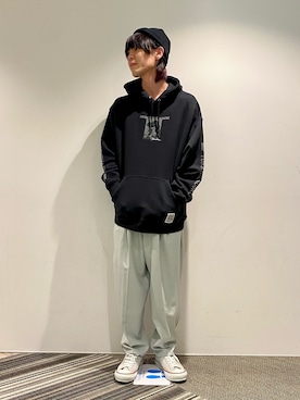 「JUNRED（ジュンレッド）のアイテム（パーカー）」を使った、ササキさん（メンズ・171cm）の冬コーディネート