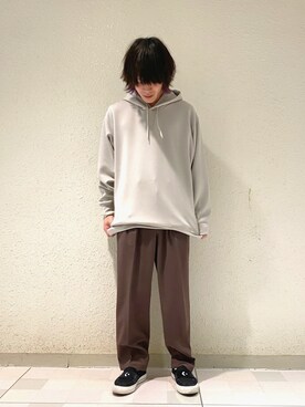 「JUNRED（ジュンレッド）のアイテム（パーカー）」を使った、ササキさん（メンズ・171cm）の冬コーディネート