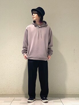 「JUNRED（ジュンレッド）のアイテム（パーカー）」を使った、ササキさん（メンズ・171cm）の冬コーディネート