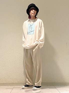 「JUNRED（ジュンレッド）のアイテム（スウェット）」を使った、ササキさん（メンズ・171cm）の冬コーディネート