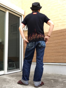 「鬼デニム（オニデニム）のアイテム」を使った、ーＡーさん（メンズ・164cm）の春コーディネート