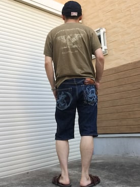 「鬼デニム（オニデニム）のアイテム」を使った、ーＡーさん（メンズ・164cm）の夏コーディネート