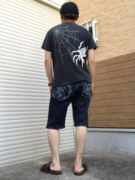 「鬼デニム（オニデニム）のアイテム」を使った、ーＡーさん（メンズ・164cm）の夏コーディネート