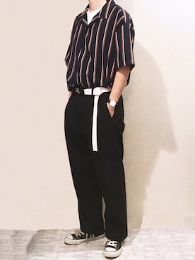 「アイテム（バングル/リストバンド）」を使った、やじさん（メンズ・171cm・20代）の夏コーディネート